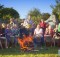 Tribal Spirit drumming in the stone circle at Earthsong Midsummer camp jpg