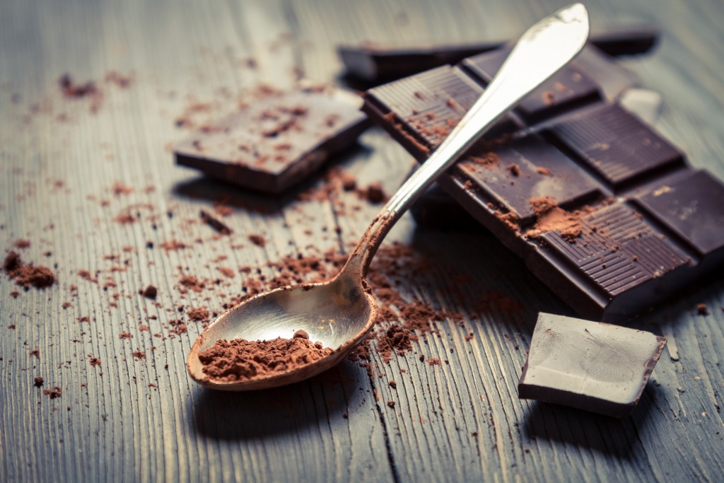 Closeup of Cocoa Powder on spoon